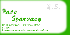 mate szarvasy business card